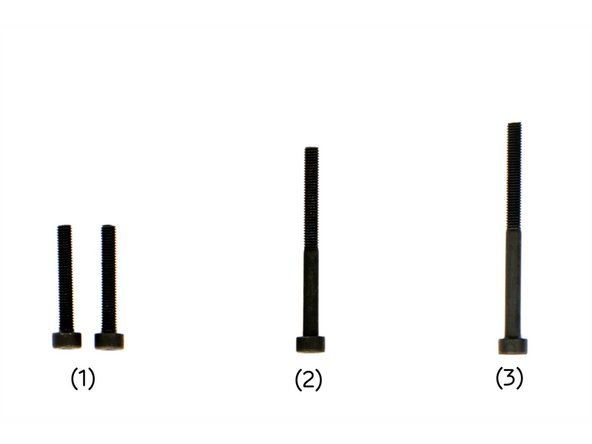 (1)  2x M3x20mm Zylinderkopfschrauben
