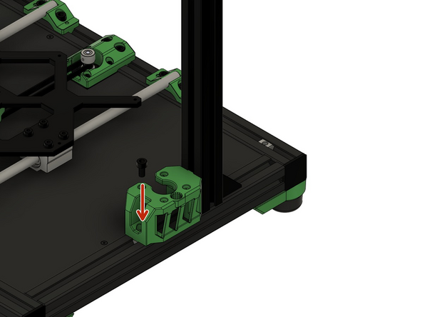Nehmen Sie 2x M6x12mm Zylinderkopfschrauben und schrauben Sie diese lose in die 2x Nutensteine im y-Aluprofil.