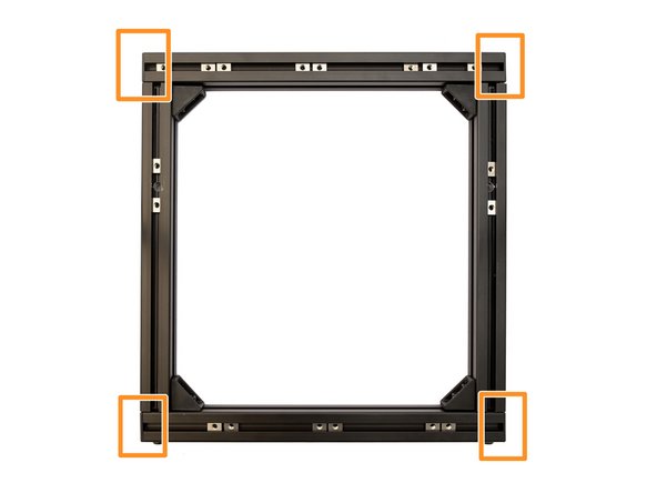 Now attach the 4x end caps to the ends of the x-extrusions.