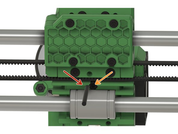 Insert the 2.85mm nylon filament into the hole next to the screw hole.