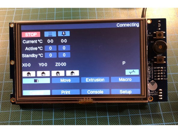 Der Caribou Schriftzug sollte nun beim Starten des PanelDue angezeigt werden.