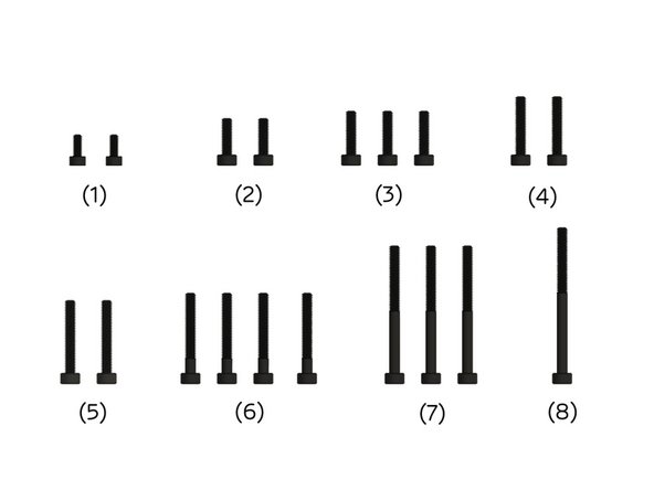 (1) 2x 2.5x6mm Zylinderkofpschrauben (im Lieferumfang des Mosquito Hotends)