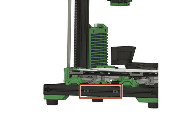 Make sure that the two sliding blocks in the front slot of the front x-aluminum profile are aligned as shown in the picture.