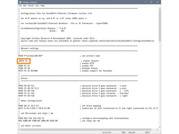 Place a semicolon (;) at the beginning of the line.
