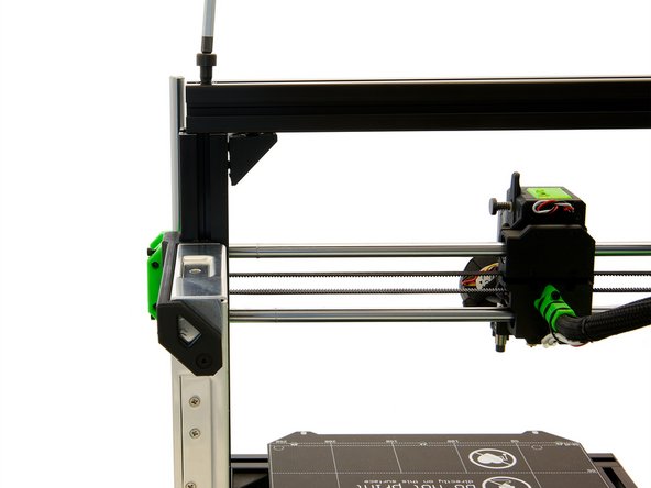 Insert 2x M8x40mm Hexagon Socket Head Cap Screws into the x-axis and tighten them hand-tight.