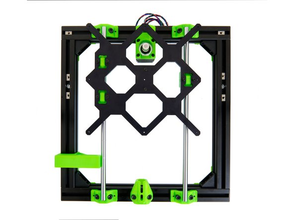Place the 10mm y-alignment tool at the bottom of the frame's left y-axis and press the rod against it.