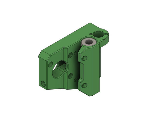Eines der gefetteten LMUW10 Kugellager wird in den x-Motorhalter geschoben, sodass dieses mittig sitzt.