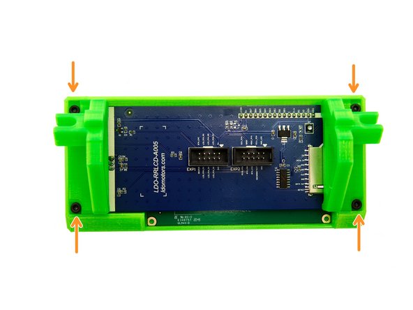 Put the two display mounts into place. Pay attention to the alignment of the mounts (see Fig. 2).