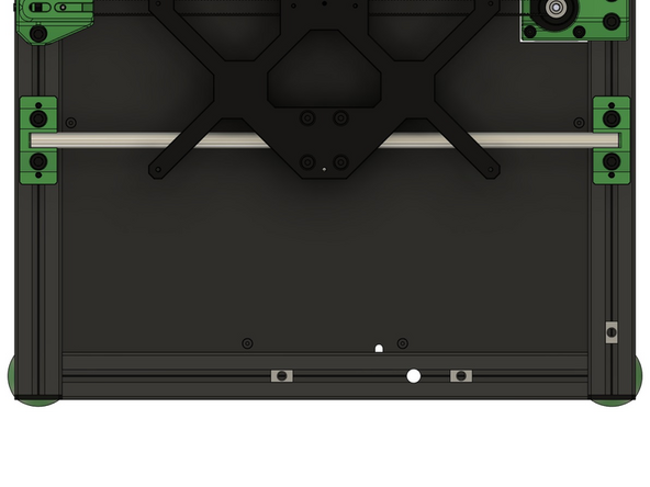 Richten Sie die Nutensteine und den y-Schlitten aus (siehe Bild 1). Achten Sie dabei darauf, dass sich in den y-Aluprofilen jeweils ein Nutenstein vor der Bohrung und einer dahinter befindet.