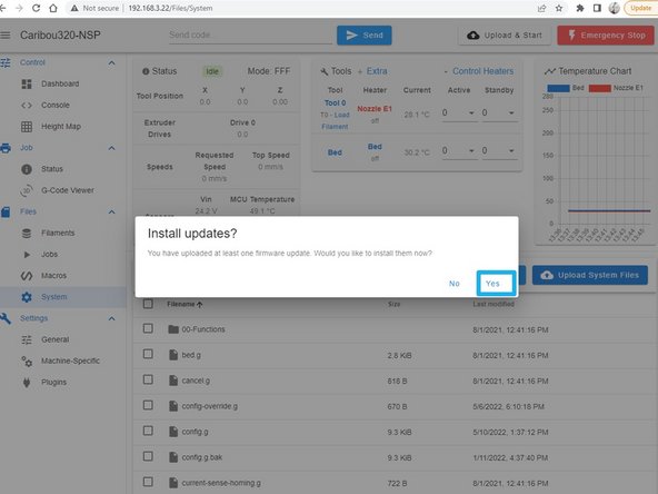 Es öffnet sich ein Fenster und Sie wählen dort die Datei PanelDueFirmware.bin aus.