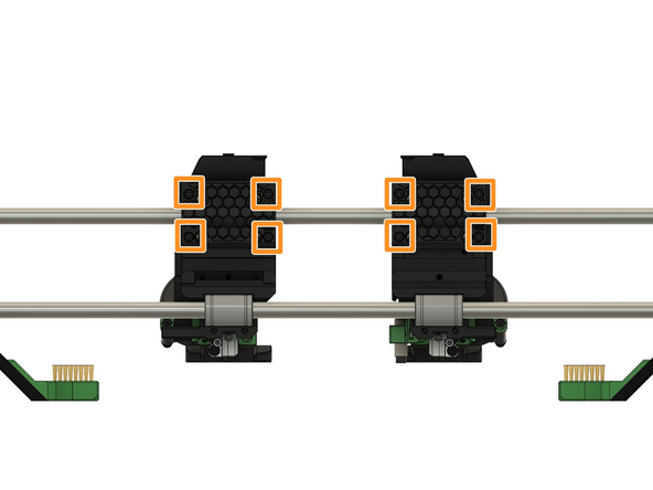Befestigen Sie dieses mit jeweils 4x M3x22 Zylinderkopfschrauben.