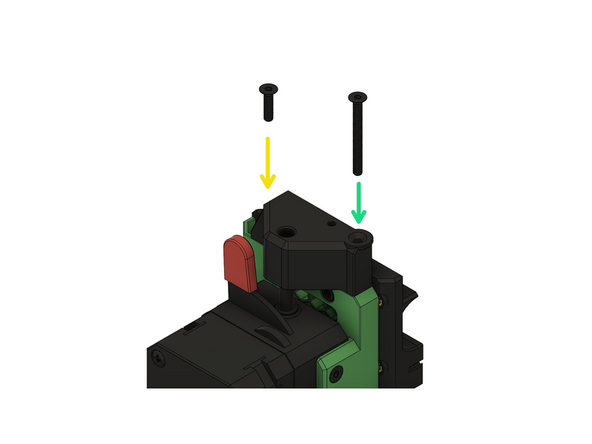 Setzen Sie das Filament Sensor Halter oben auf den Extruder.