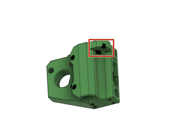 Stecken Sie 2x M3 selbstsichernde Sechskantmuttern in die dafür vorgesehenen Schlitze.