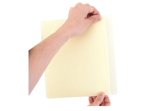 Remove the protective foil from the MK52 PEI Sheet by approx. 2-3cm.