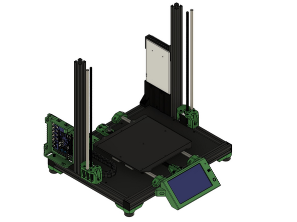 Das Heizbett ist nun vollständig eingebaut.