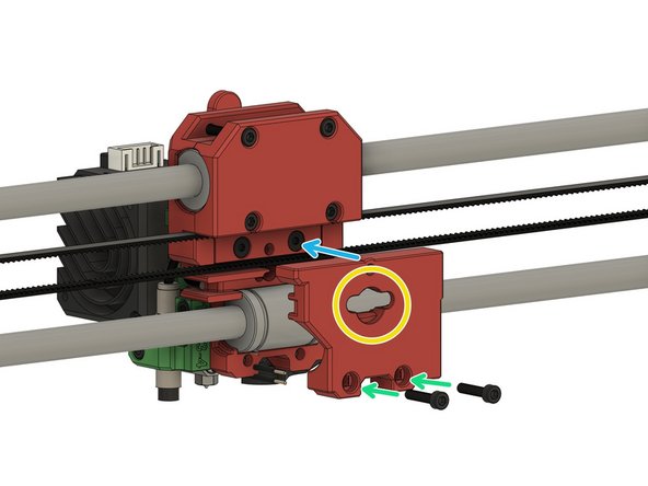 Insert the 2.85mm nylon filament into the hole next to the screw hole.