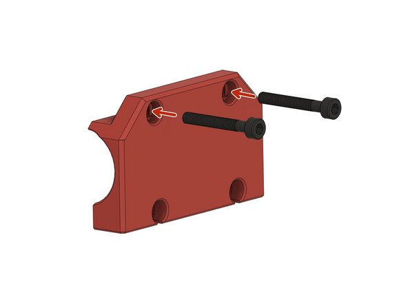 Insert 2x M3x22mm hexagon socket head cap screws into the upper holes of the holder.