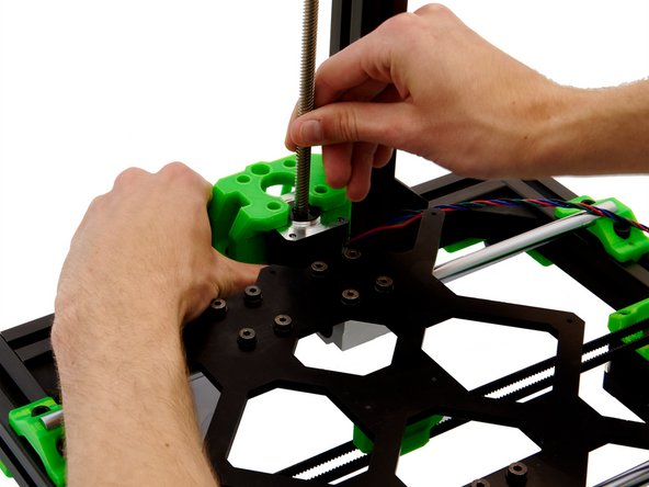 First, remove the POM nuts from the two z-stepper motors and set them aside. They will later be needed for the construction of the x-axis.