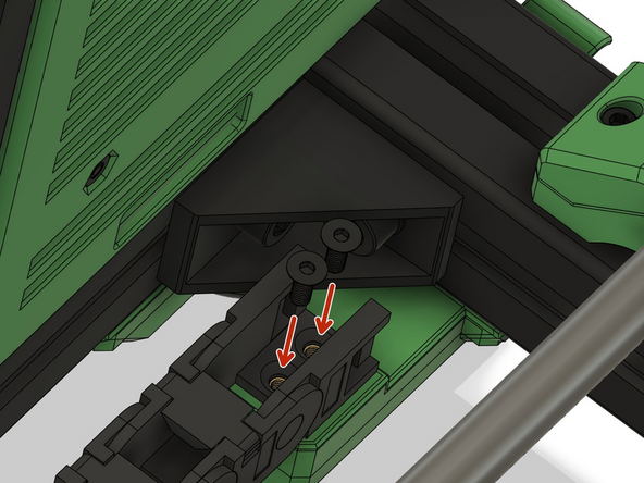 Biegen Sie die Kette in U-Form und sichern Sie das Ende mit 2x M3x8mm Senkkopfschrauben an dem Ketten L-Winkel.