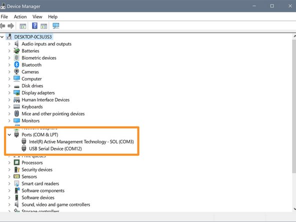 Wer sich beim COM Port unsicher ist, kann über die Tastenkombi Windowstaste + R und Eingabe von devmgmt.msc den Gerätemanager öffnen.