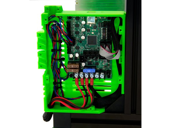 The wiring of the motors and the PSU is now complete.