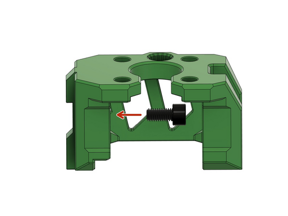 Stecken Sie in die Innenseite des z-Motorhalters eine M6x12mm Zylinderkopfschraube.