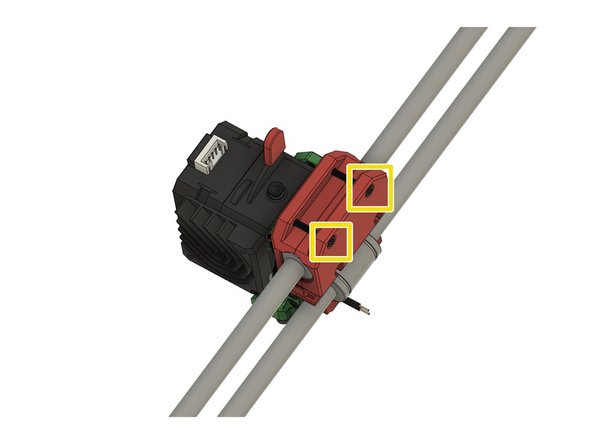 Befestigen Sie die 2x M3x22mm Zylinderkopfschrauben.