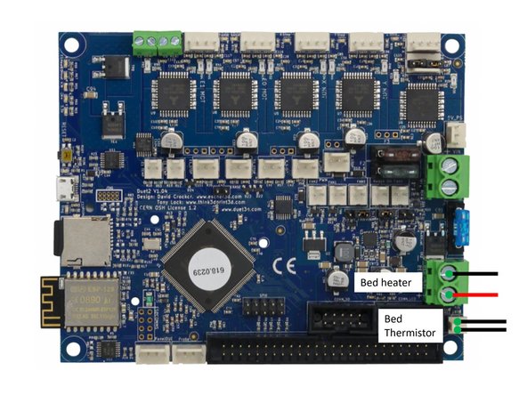 Crimpen Sie die mitgelieferten Aderendhülsen sorgfältig an die Kabel vom Heizbett (siehe Step Nr. 5) .