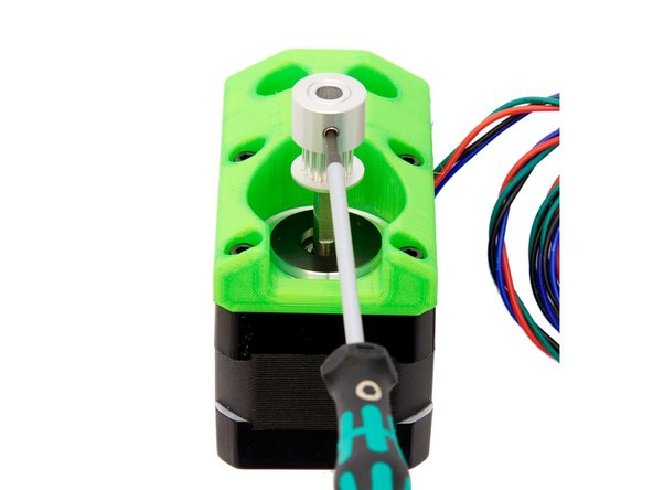 Slide the GT3 pulley onto the motor shaft of the stepper motor.