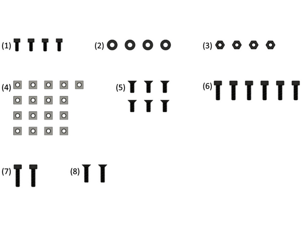 (1) 4x M2.5x6mm Senkkopfschrauben