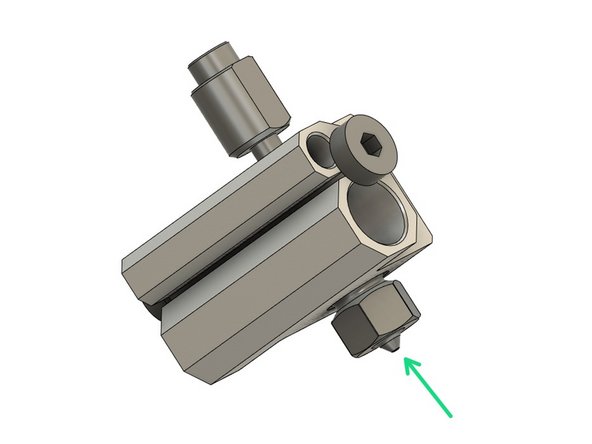 Make sure the flat side of the upper part is in the position shown.