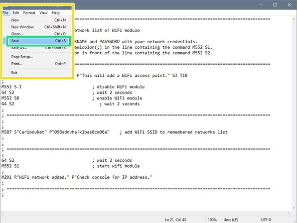 Drücken Sie CTRL-S oder STRG-S auf Ihrer Tastatur oder gehen Sie auf Datei / File,