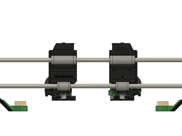 Richten Sie die Kugellager auf den x-Stangen aus.
