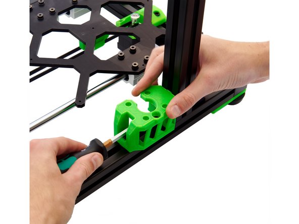 Now, tighten the previously attached M6x12mm Hexagon Socket Head Cap Screw to the z-motor mount and the corner bracket.