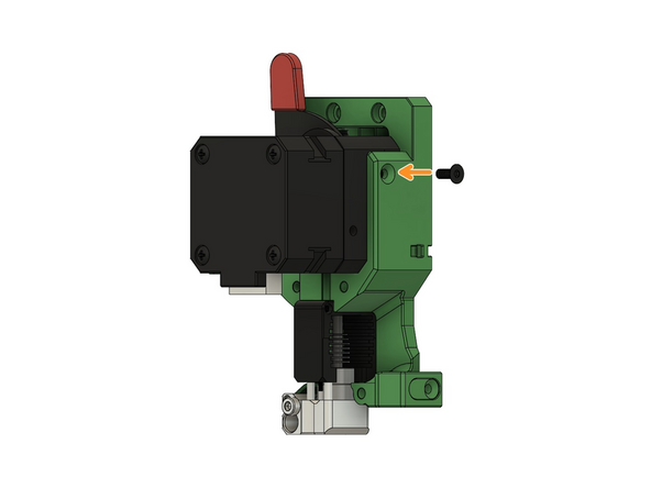 Sichern Sie den Extruder mit 3x M3x8mm Senkkopfschrauben.