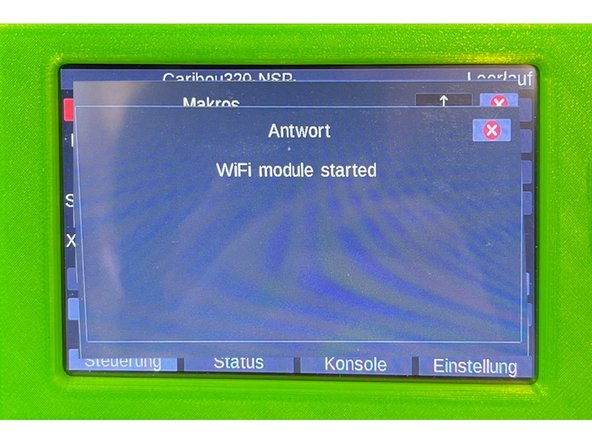 Das Duet-Board versucht nun sich mit dem Netzwerk zu verbinden.