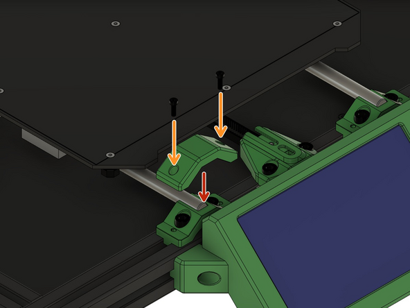 Sichern Sie die Abdeckung mit 2x M3x10mm Zylinderkopfschrauben.