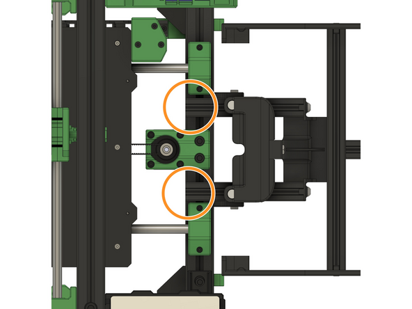 The two aluminum profiles should be flush with the inside of the rear aluminum profile of the printer.