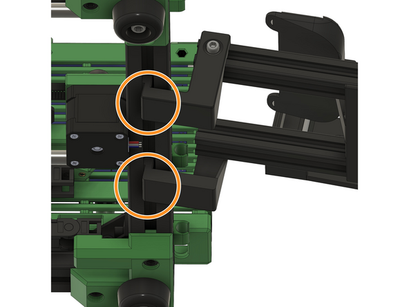 Now engage both plastic holders on the underside of the rear aluminum profile.