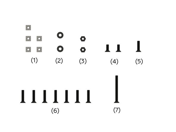 (1)  5x M3 square nuts