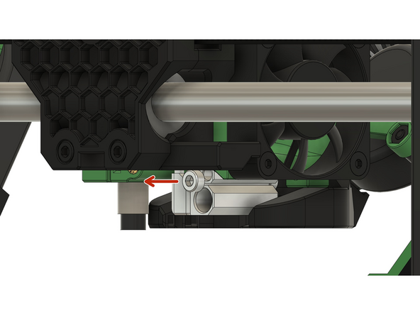 Entfernen Sie die M2.5x5mm Zylinderkopfschraube auf der Rückseite des Mosquito Hotends.