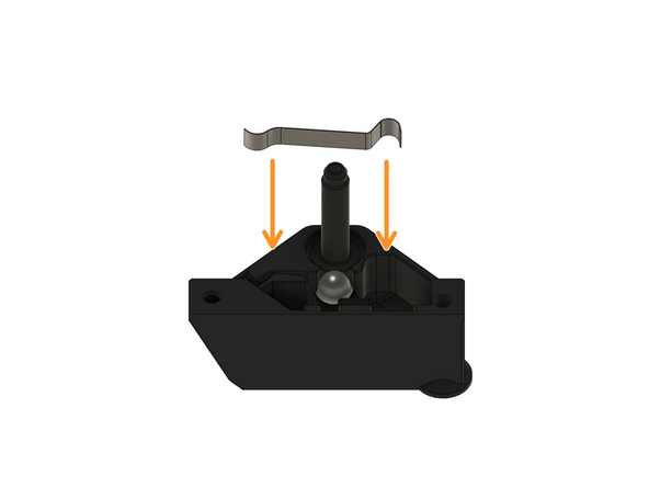 Drücken Sie die Feder, mithilfe des Schlitzschraubenziehers, vorsichtig in die Halterung.