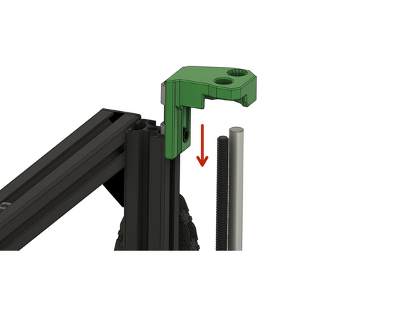 Schieben Sie den z-Top Halter mithilfe der Nutensteinen in den vorderen Schlitz des rechten z-Aluprofils.