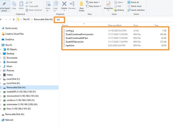 Take the on-board SD card out out of the Duet2Wifi board and put it in a computer