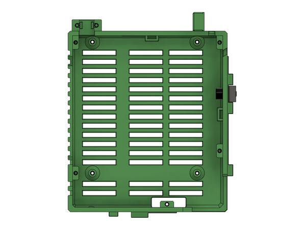 Durch die Duet Box wird eine M6x12mm Zylinderkopfschraube gesteckt und von außen mit einem Nutenstein lose befestigt.