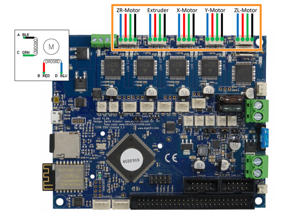 Schließen Sie die Adapter an die Motorkabel an.
