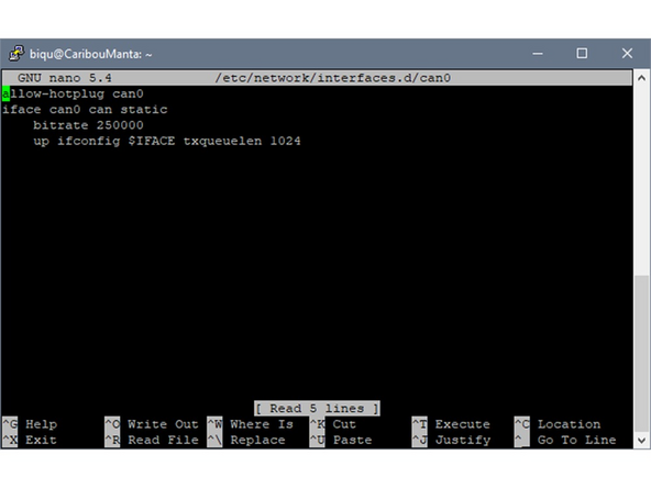 sudo nano /etc/network/interfaces.d/can0