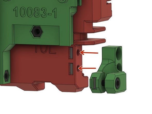 Align the holes of the PINDA holder with the holes of the x-carriage.