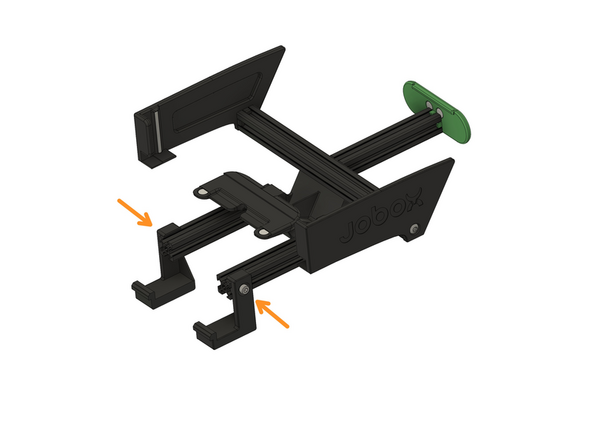 Tighten the two screws slightly so that the holders cannot fall down, but can still be moved with slight force.