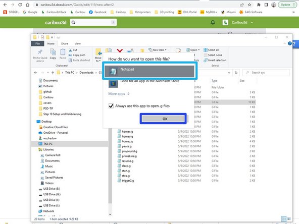 Wenn Sie einen Testprogramm wie Notepad++ oder TextPad installiert haben, wählen Sie einen der beiden, um die Datei zu öffnen.